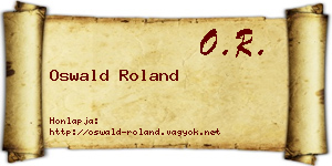 Oswald Roland névjegykártya